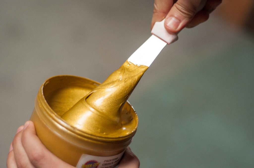 gold metallic screen printing ink